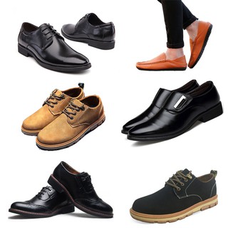 (ลดล้างสต็อก3） รองเท้าหนัง รองเท้าแฟชั่นผู้ชาย Minimalist Business Casual Leather Men Shoes