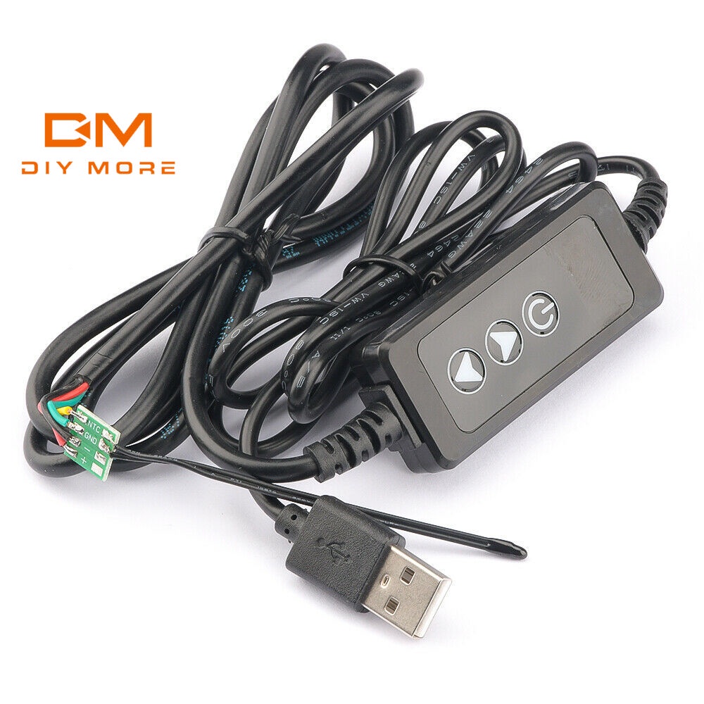DIYMORE DC5~24V 2A เครื่องควบคุมอุณหภูมิแบบมินิเทอร์โมสตัตพร้อมสายเคเบิล 1 ม. -40 ~ 120 °C W-3301