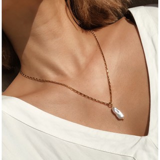 Pearl drop necklace จี้ มุกน้ำจืดเเท้