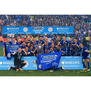 โปสเตอร์ Leicester City Champion เลสเตอร์ ซิตี้ Foxes LCFC ตกแต่งผนัง ฟุตบอล รูปภาพ ตกแต่งผนัง Football ตกแต่งบ้าน