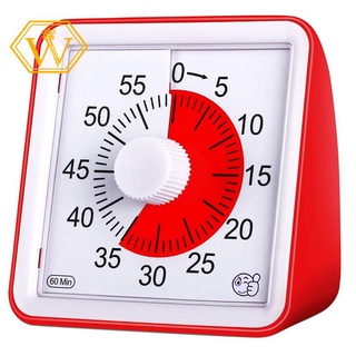 60 Minute Kids Timer,3 Inch Silent Visual Analog Timer for Kids,Red