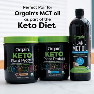 Orgain Keto Plant-Based Protein Powder, Vanilla - Keto Friendly, Organic, Vegan, Gluten Free, Organic Prebiotic Fiber,