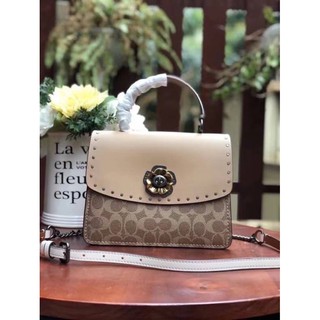 Coach Parker Top Handle In Signature Canvas With Rivet