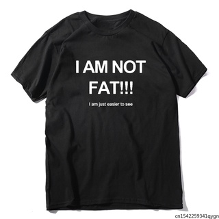 เสื้อยืด Cotton Comfortเสื้อยืด ทรงหลวม พิมพ์ลาย Im not fat easy to see joke cool Humor สําหรับวัยรุ่น ฟิตเนส กีฬาขนาดเ