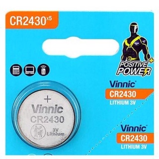 ถ่านกระดุม Vinnic CR2430 Lithium 3V แบ่งขาย 1 ก้อน ของแท้