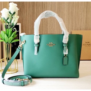 🍀🍃สีสวยมากก Coach  Mollie tote25 รุ่นใหม่ล่าสุด หนังแท้สีเขียว🍀🍃