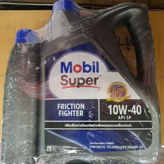 น้ำมันเครื่อง เบนซิน 10w-40 Mobil super 2000 จำนวน 4 ลิตร + 1 ลิตร