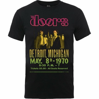 เสื้อยืดผ้าฝ้ายพิมพ์ลายแฟชั่น เสื้อยืดผ้าฝ้าย พิมพ์ลายโปสเตอร์ The Doors Gradient Show CFjgpe42CJoija78 สําหรับผู้ชาย