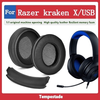 Tempestade แผ่นฟองน้ําครอบหูฟัง สําหรับ Razer kraken X USB