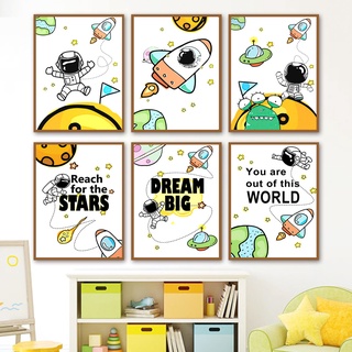 Solar System Shape Colour Weather Days Wall Art Canvas Painting Nordic Posters Prints Pictures Kids Room Nursery Decor