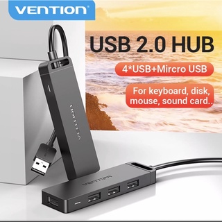 Vention พอร์ตฮับ usb 2.0 hub 4 พอร์ตและอะแดปเตอร์พาวเวอร์ซัพพลาย usb otg สําหรับ macbook air notebook pc แล็ปท็อป