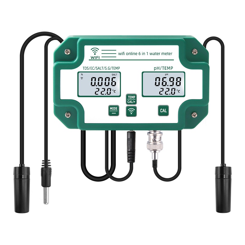 คุณภาพน้ำเครื่องตรวจจับDigital Wifi H EC TDS SALT S.G.Tem Meter Water ...