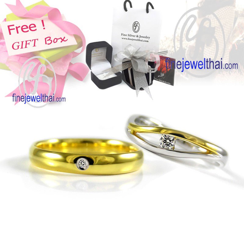 Finejewelthai-แหวนคู่-แหวนทอง-แหวนเพชรแท้-แหวนแต่งงาน-Couple Ring-Diamond Ring - Diamond_Gift_set8