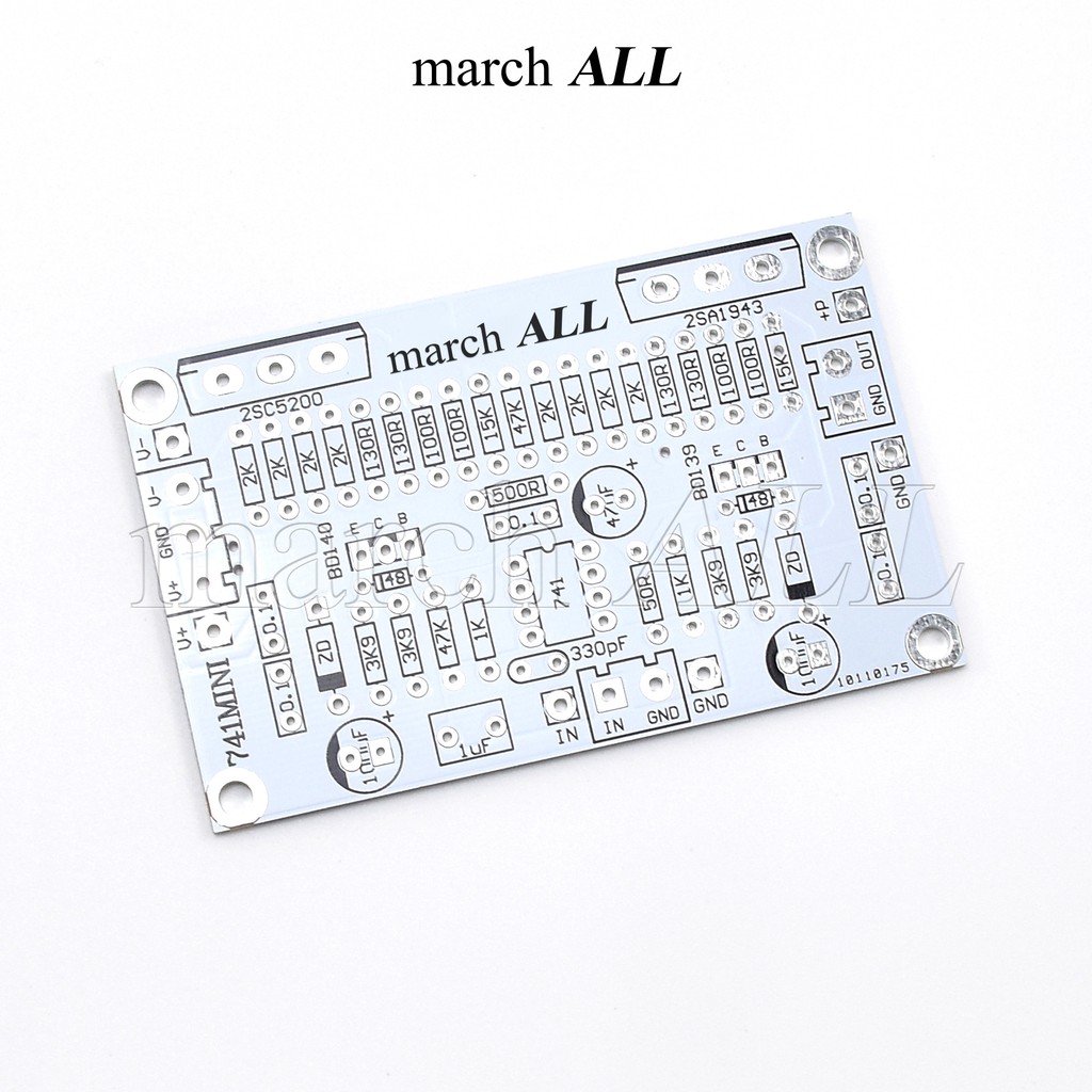 march ALL 741mini แผ่นปริ้น PCB บอร์ดไดร์ 741 แอมป์ ขยายเสียง 600 วัตต์ 741M บอร์ด 80x50x35mm ปริ้นท