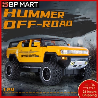 โมเดลรถยนต์ 1/24 GMC Hummer EV SUV โลหะอัลลอย ของเล่นสําหรับเด็กผู้ชาย