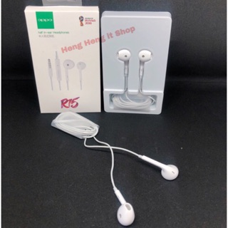 หูฟัง oppo ln-ear Headphones รุ่น R15 หูฟัง earphone 3.5mm ประกัน1ปี แถมฟรีการ์ดลีดเดอร์ 1 ชิ้น