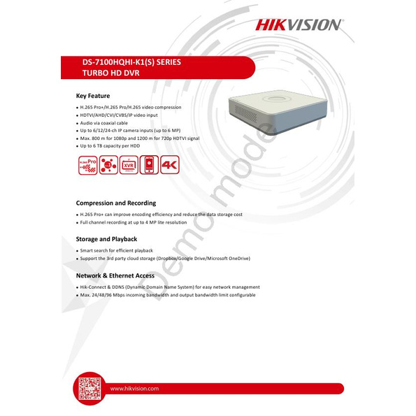 Hikvisionเครื่องบันทึกภาพDVRุ16Chรองรับกล้องมีไมค์4in1