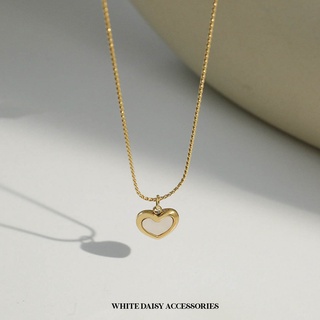 Heart Pendant Necklace 18K Gold plated สร้อยสีทอง สร้อยผู้หญิง #WD200