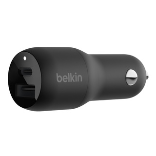 Belkin CCB004 หัวชาร์จ ในรถยนต์รุ่น BOOST↑CHARGE™ กำลังไฟรวม 37W ชาร์จเร็วแบบ PPS จาก 0-50% ใน 26 นาที*