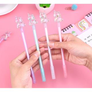 Cute Gel pen โปร่งใส ตัวยูนิคอน ปากกาหมึก-เจลดำ แท่งล