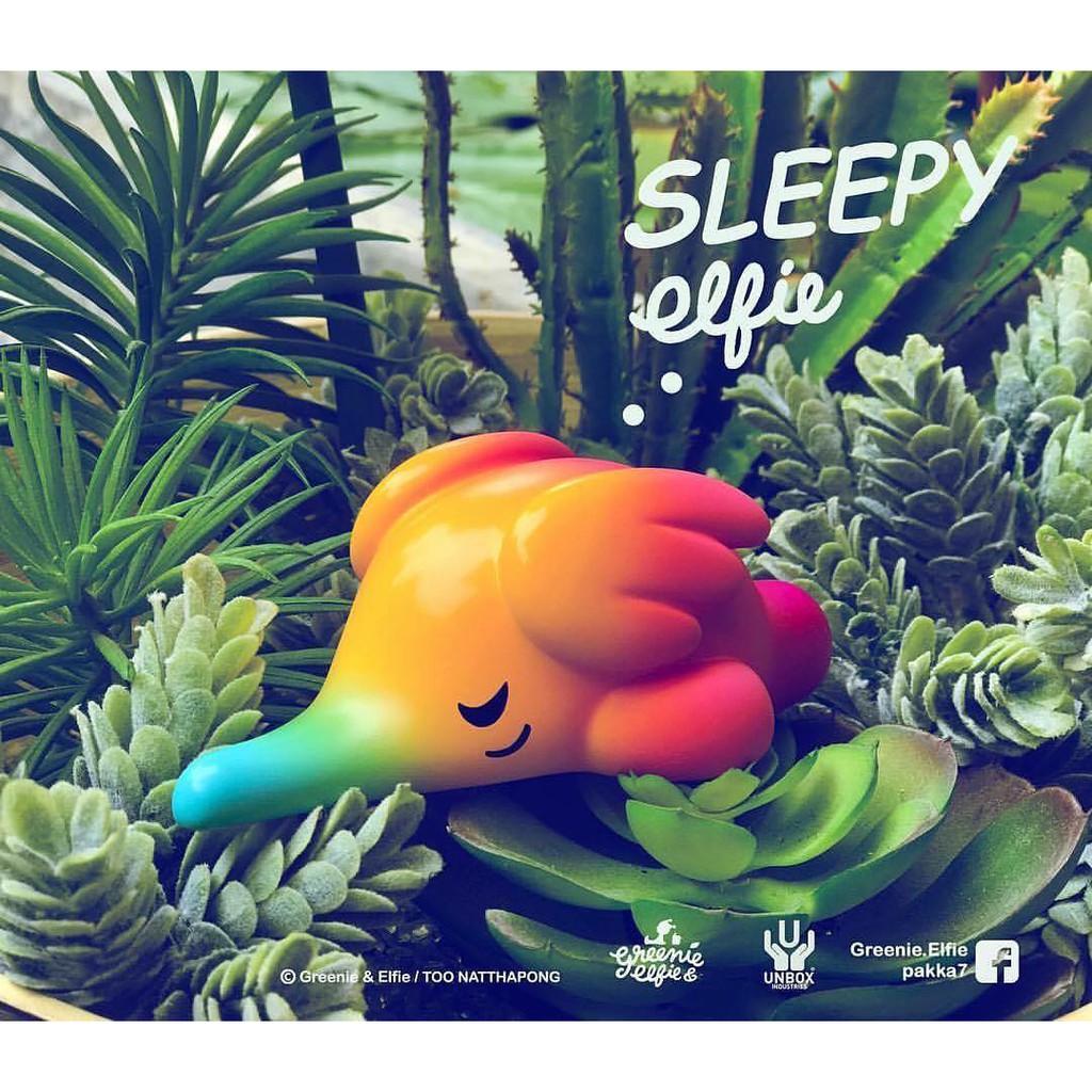 Greenie &amp; Elfie ~ Sleepy Elfie "Sleepy Head" Edition, Rainbow Version.