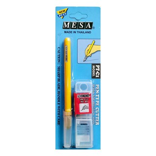 ปากกาคัตเตอร์ คัตเตอร์ ปากกาคัตเตอร์พร้อมใบมีด ในชุด ใช้ในงานตัดแต่ง MESA PT-C1 จำนวน(1ชุด)