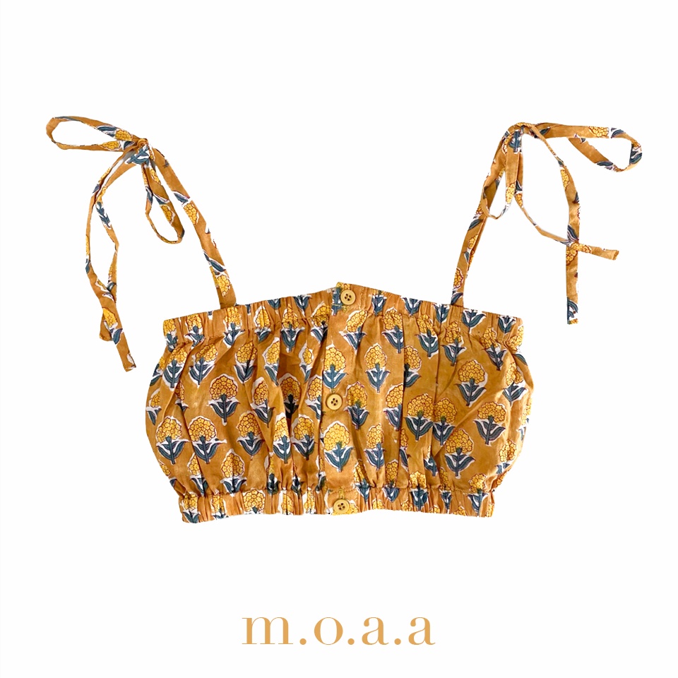 Mahal Crop Top in Marigold | Moaa Collection