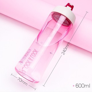 LOCK &amp; LOCK กระบอกน้ำพลาสติก600ML ขวดน้ำพลาสติก bottle ถ้วยน้ำถ้วยกีฬาออกกำลังกายดูดี600ml