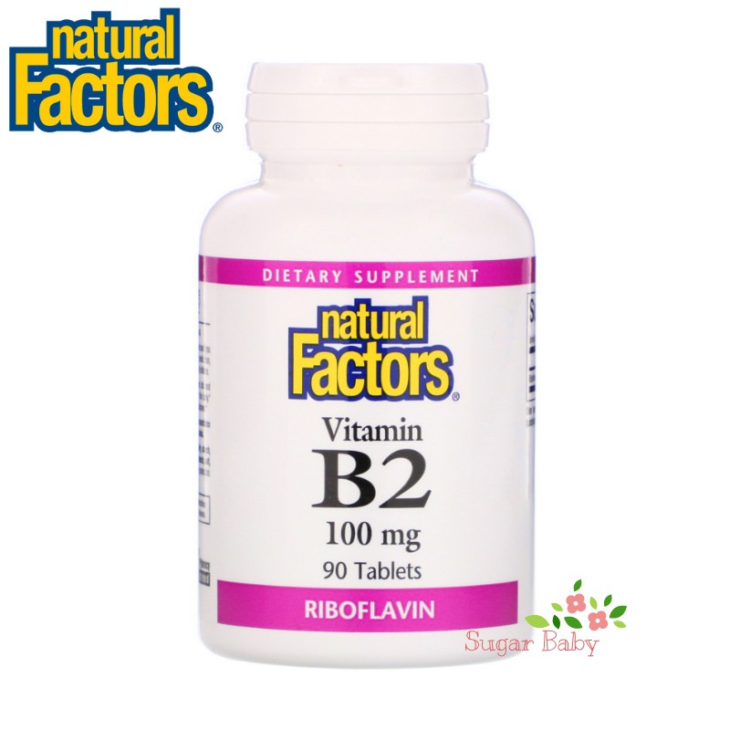 Natural Factors Vitamin B2 Riboflavin 100 mg 90 Tablets วิตามินบี 2 (90 เม็ด)