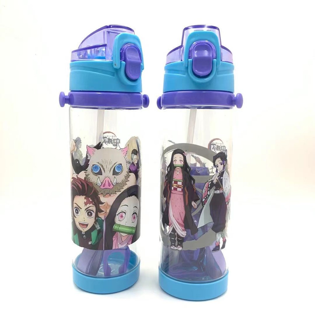 ขวดน้ำ ดาบพิฆาตอสูร ปราศจาก BPA มี 400ml/650ml มีสายคล้อง แบบหลอดดูดเด้งมีสายสะพาย หลอดซิลิโคน