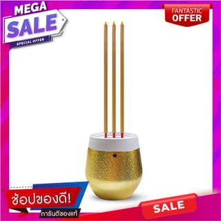 ธูปไฟฟ้า LED 3 ดอก CLAIRE 30 ซม. สีขาว/ทอง เทียน LED ELECTRIC LED INCENSE 3-STICK CLAIRE 30CM WHITE/GOLD