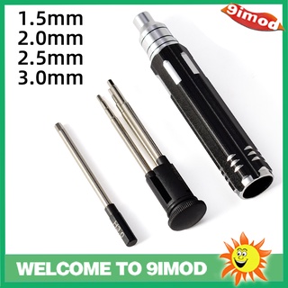 9imod 4 in 1 ชุดเครื่องมือไขควงโลหะ หกเหลี่ยม 1.5 มม. 2.0 มม. 2.5 มม. 3.0 มม. สําหรับเฮลิคอปเตอร์ เครื่องบิน โดรนบังคับ