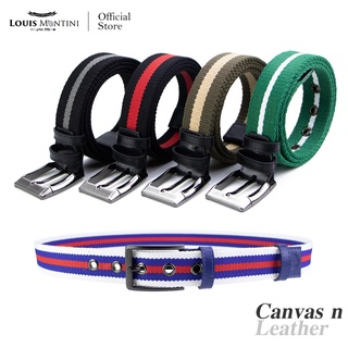 ✳Louis Montini Canvas Belt เข็มขัดผ้า เข็มขัดผู้ชาย เข็มขัดแฟชั่น MCT19🎁🎀✨