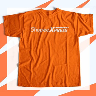 เสื้อพนักงาน แฟชั่น shopee express เสื้อลำลอง เสื้อยืดคอกลมสีส้ม