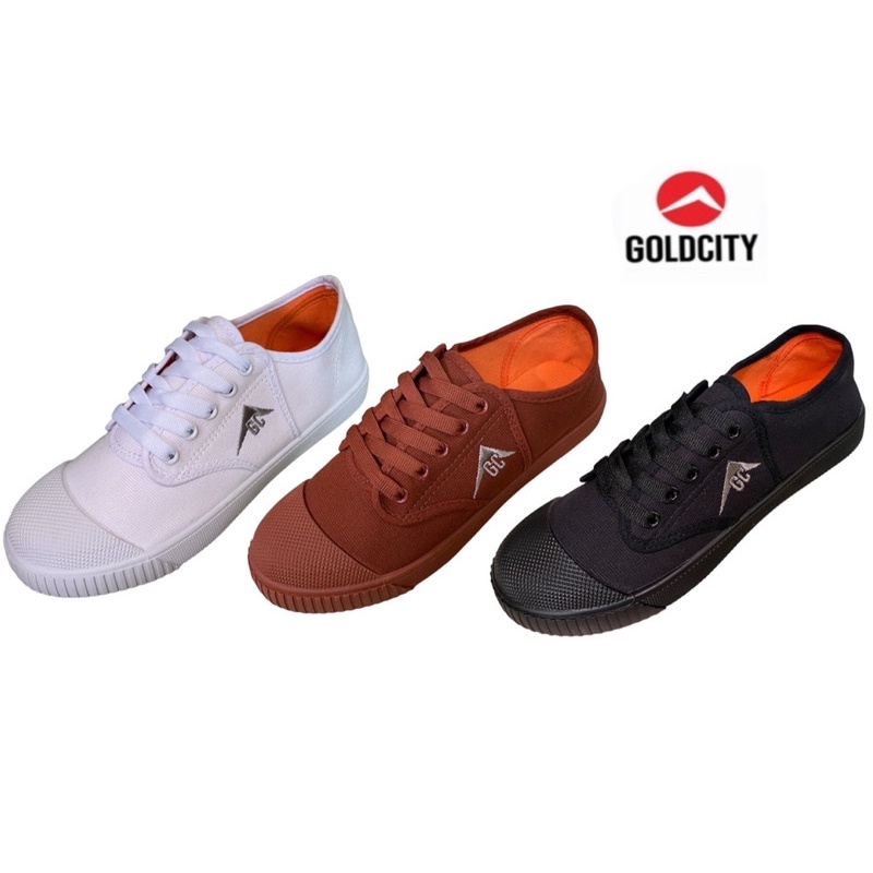 [ลูกค้าใหม่ราคา 1 บาท] รองเท้านักเรียน โกลซิตี้ GCรุ่นFc001/Matin T205 รองเท้านักเรียนชายหญิง น้ำตาล,ขาว,ดำ ไซร์ 31-45