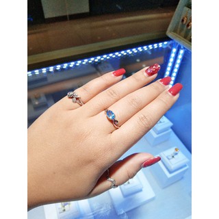แหวนพลอยสีฟ้า(เพทาย)