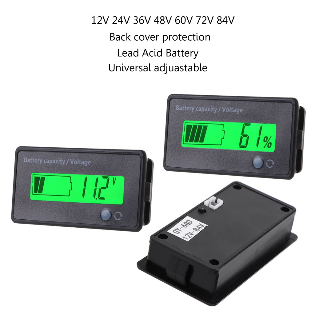 12V-60V LCD Battery Capacity Indicator Digital Voltmeter Voltage Tester Monitor