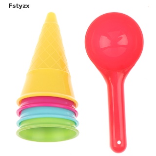 Fstyzx 5 Pcs/lot Cute Ice Cream Cone Scoop Sets Beach Toys Sand Kids Children FY