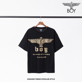 Boy- เสื้อยืดลําลอง แขนสั้น ทรงหลวม แฟชั่นสําหรับผู้ชาย และผู้หญิง