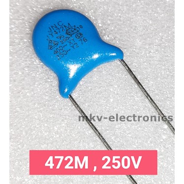 (5ตัว) 472 , 472M , 472K , 250V   Ceramic Capacitor เซรามิค คาปาซิเตอร์ (รหัสสินค้า M02412)