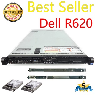 (ส่งฟรี รับประกัน 1 ปี ออก vat ได้) Server Dell R620 CPU E5-2620V2x2 HDD SAS600GBx2 RAM32GB RAID H310/H710 PSUx2