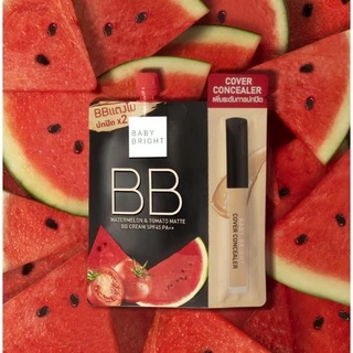 (1ซอง) เบบี้ไบร์ท วอเตอร์เมล่อน แมทท์ บีบี ครีม BABY BRIGHT WATERMELON & TOMATO MATTE BB CREAM SPF45 PA++ 7 กรัม