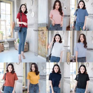 เสื้อคอปีน 12สี อก36แต่งซิปซ่อนด้านหลัง ผ้าสีพื้นแอบมีtextureในตัวผ้า ดูเรียบๆ แต่ไม่น่าเบื่อ