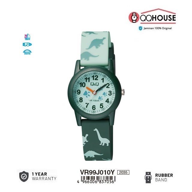 Q&Q QNQ QQ VR99 VR99J VR99J010 VR99J010Y ANALOG KIDS WATCH RUBBER BAND CHILDRENS WATCH RUBBER STRAP