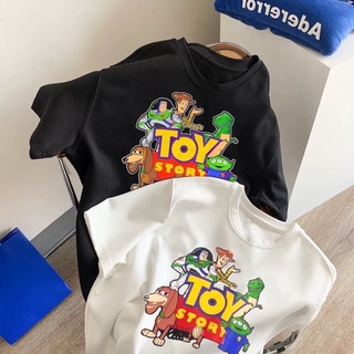 เสื้อยืดผ้าฝ้ายพิมพ์ลายเสื้อยืดคอกลมtoy story 🔭🛋🚀🔆(ขาว-ดำ) | เสื้อยืดสกรีนลายทรงOversizeสไตล์เกาหลี by TOWEARSTORE (