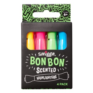 Smiggle ปากกาไฮไลต์ 4 แท่ง Bon Bon Scented Highlighters Pack X4