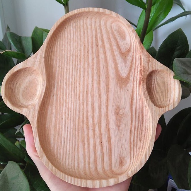 MONKEY FACE WOODEN TRAY สําหรับเก็บของเด็ก
