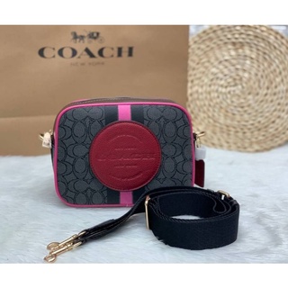 SALE SALE SALE📌📌📌 💥เคลียสต็อค💥Coach Dempsey Camera Bag In Signature Jacquard With Stripe And Coach Patch ((1912))