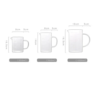 TIMECAFE เหยือกแก้วตวงเครื่องดื่มและอาหาร แก้วตวง​ ถ้วยตวง ขนาด 350ml 500ml เข้าไมโครเวฟได้ แก้วชง​ชา​ แก้วชงกาแฟ​