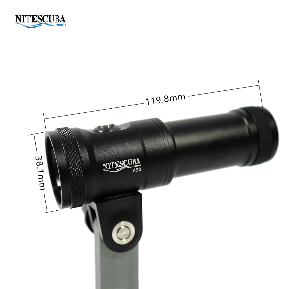 โคมไฟ Led Ntiscuba V20 2000 Lumen พร ้ อมไฟสีแดงสําหรับดําน ้ ํา Tg6 Gopro รวมกับ V20ST